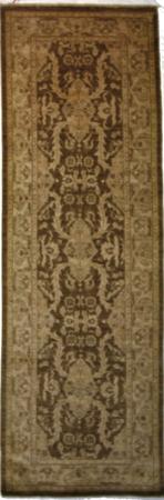 Hand Knotted Wool Brown Transitional Pakistan Rug 3'2" x 9'5"