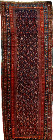 Hand Knotted Wool Blue Traditional Persian Rug 3'4" x 12'9"