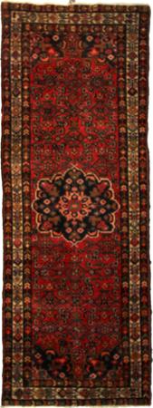 Hand Knotted Wool Red Traditional Persian Rug 3'6" x 9'8"