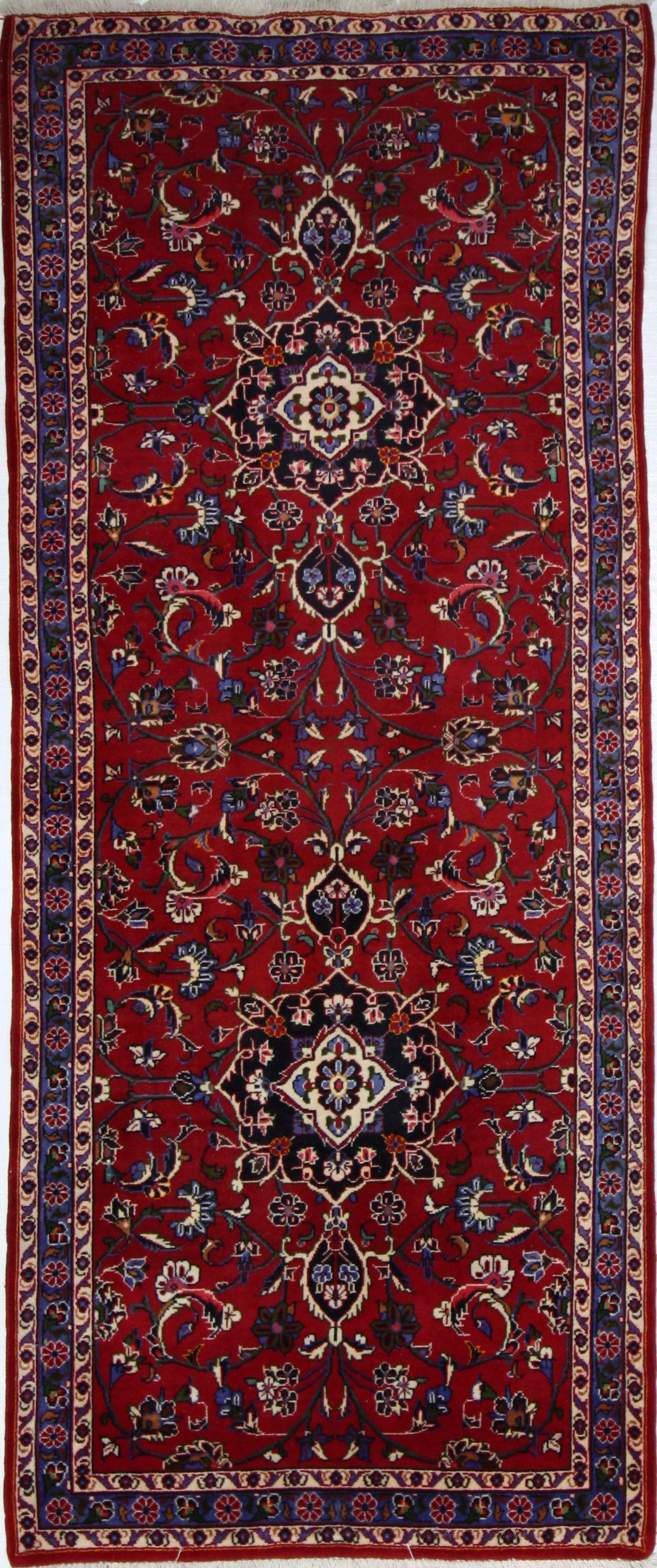 Hand Made Wool Red Traditional Persian Rug 3'10" x 9'3"