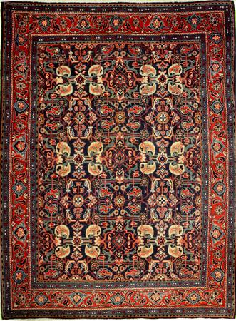 Hand Knotted Wool Blue Traditional Persian Rug 3'10" x 5'