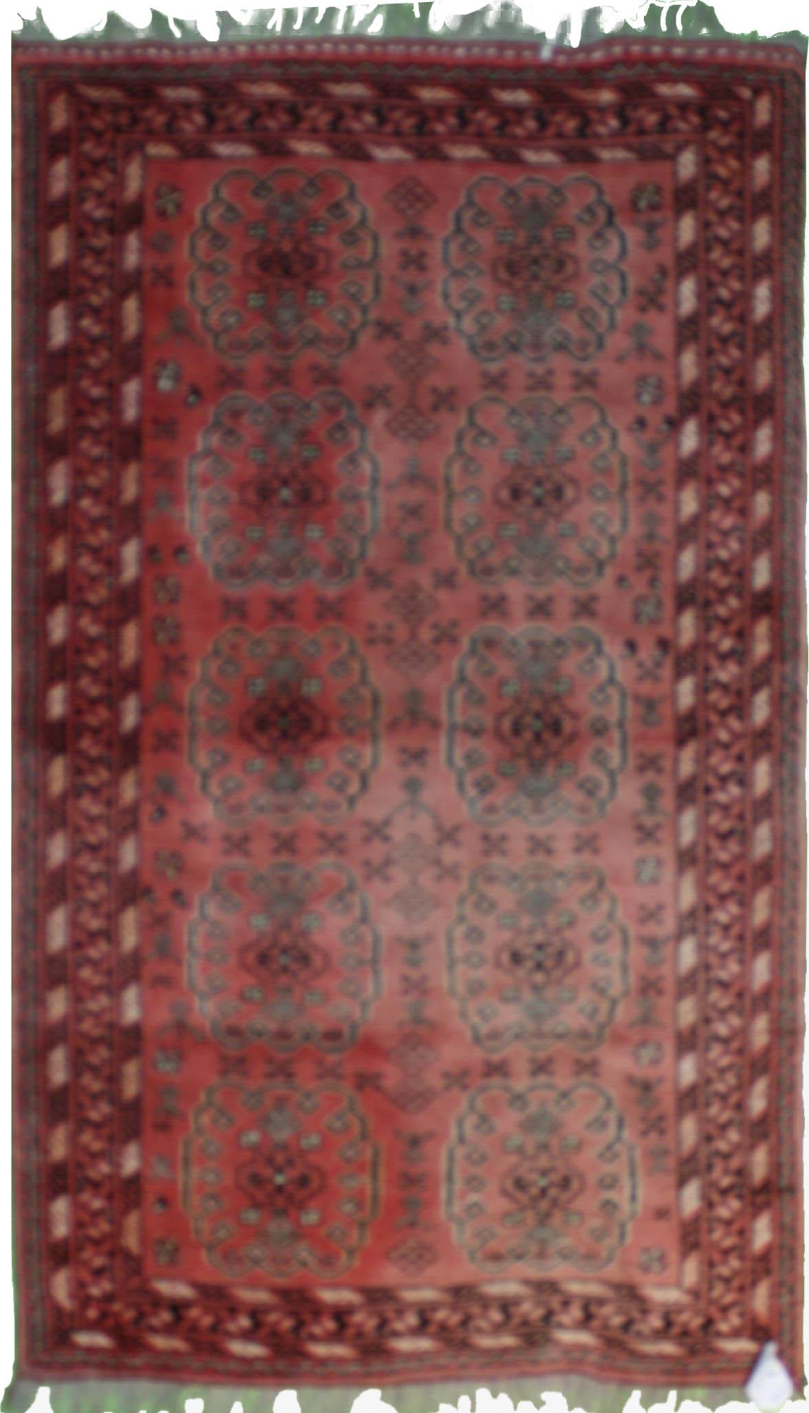 Hand Knotted Wool Rust Traditional Afghanistan Rug 3'4" x 5'9"