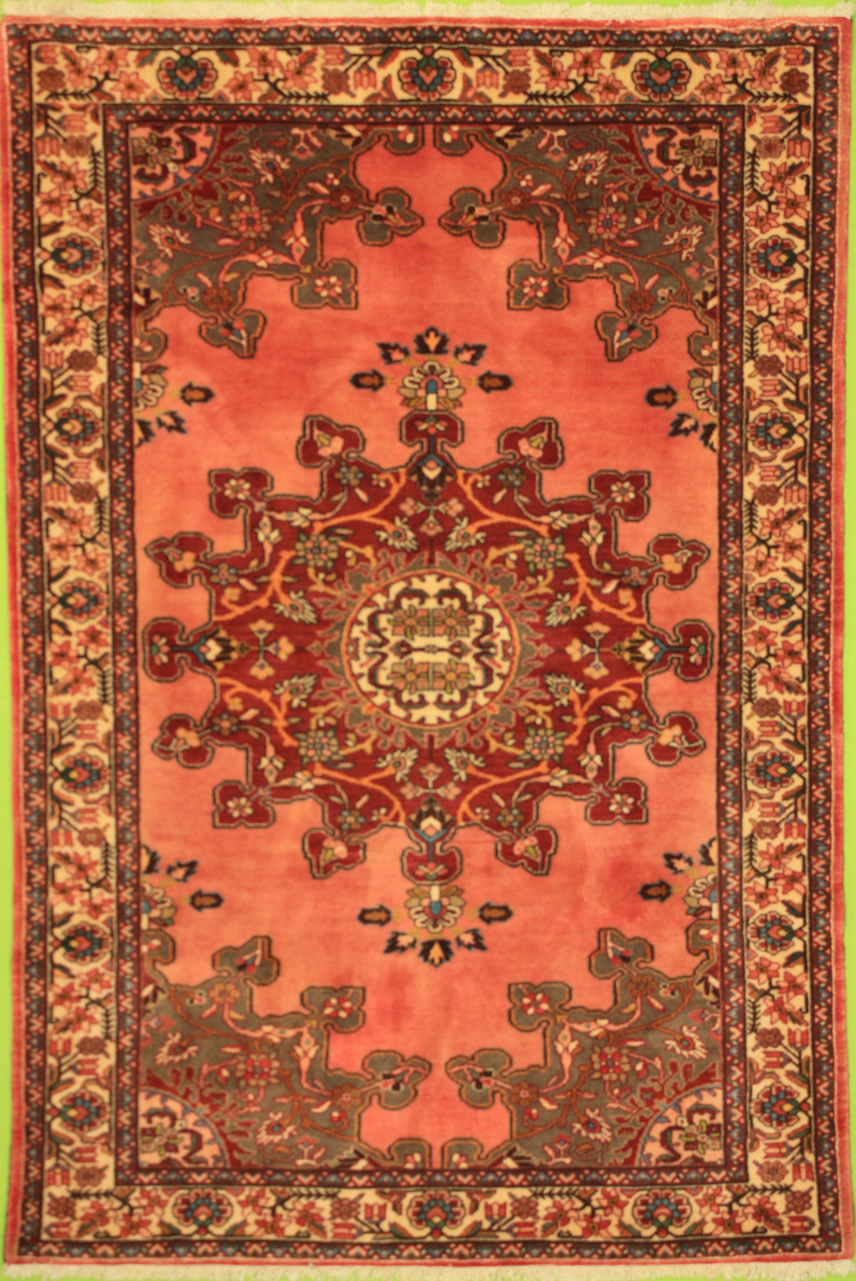 Hand Knotted Wool Ivory Traditional Persian Rug 4'4 x 3'5 - Rug Expo Area  Rug Store San Diego, CA