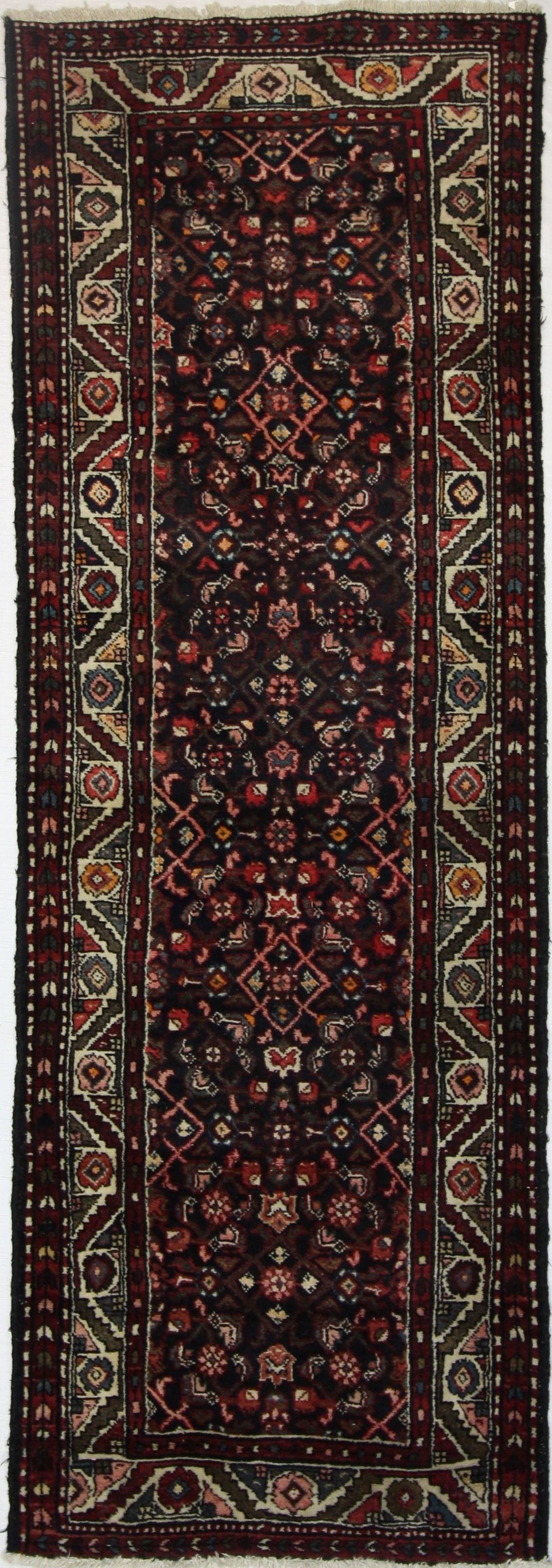 Hand Knotted Wool Red Dk Traditional Persian Rug 3'4" x 9'7"