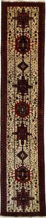 Hand Knotted Wool Ivory Traditional Persian Rug 3'8" x 10'4"