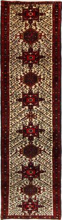 Hand Knotted Wool Ivory Traditional Persian Rug 2'6" x 11'5"