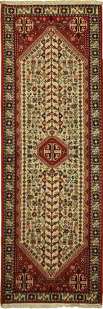 Hand Made Wool Ivory Traditional Persian Rug 2'7" x 7'