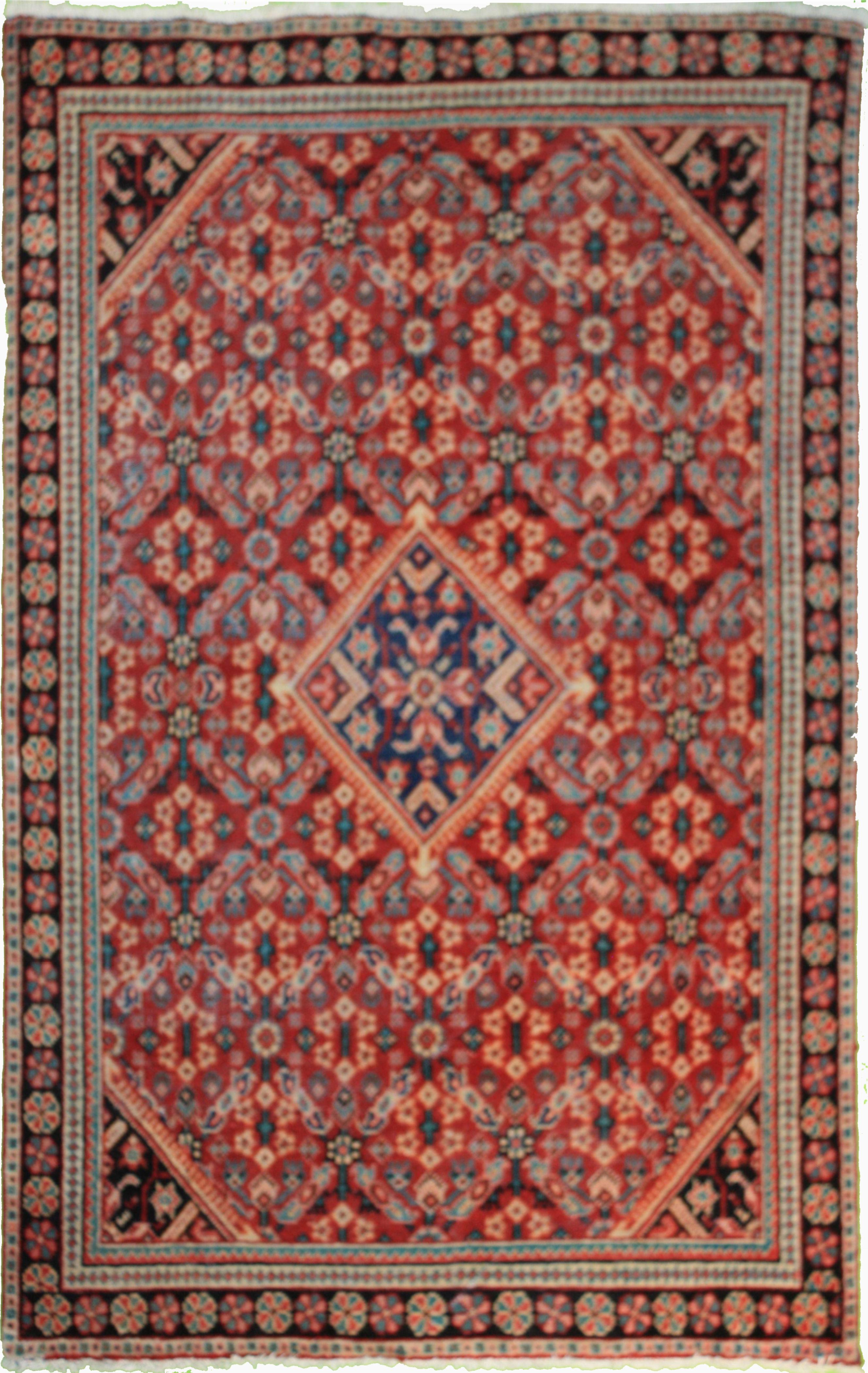 Hand Made Wool Rust Traditional Persian Rug 4'3" x 6'8"