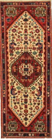 Hand Made Wool Ivory Traditional Persian Rug 2'6" x 6'5"