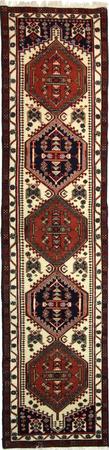 Hand Made Wool Ivory Traditional Persian Rug 2'4" x 10'
