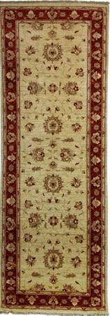 Hand Knotted Wool Beige Traditional Pakistan Rug 3' x 9'