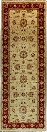 Hand Knotted Wool Beige Traditional Pakistan Rug 3'3" x 9'