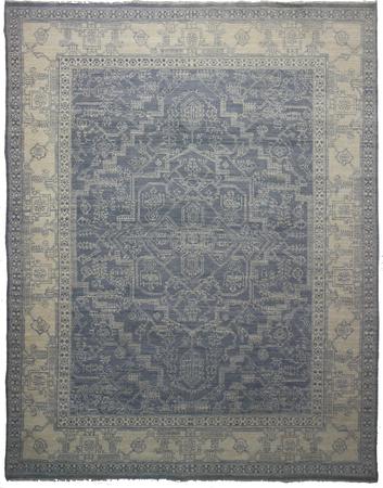Hand Knotted Wool Gray Lt Traditional India Rug 7'10" x 10'