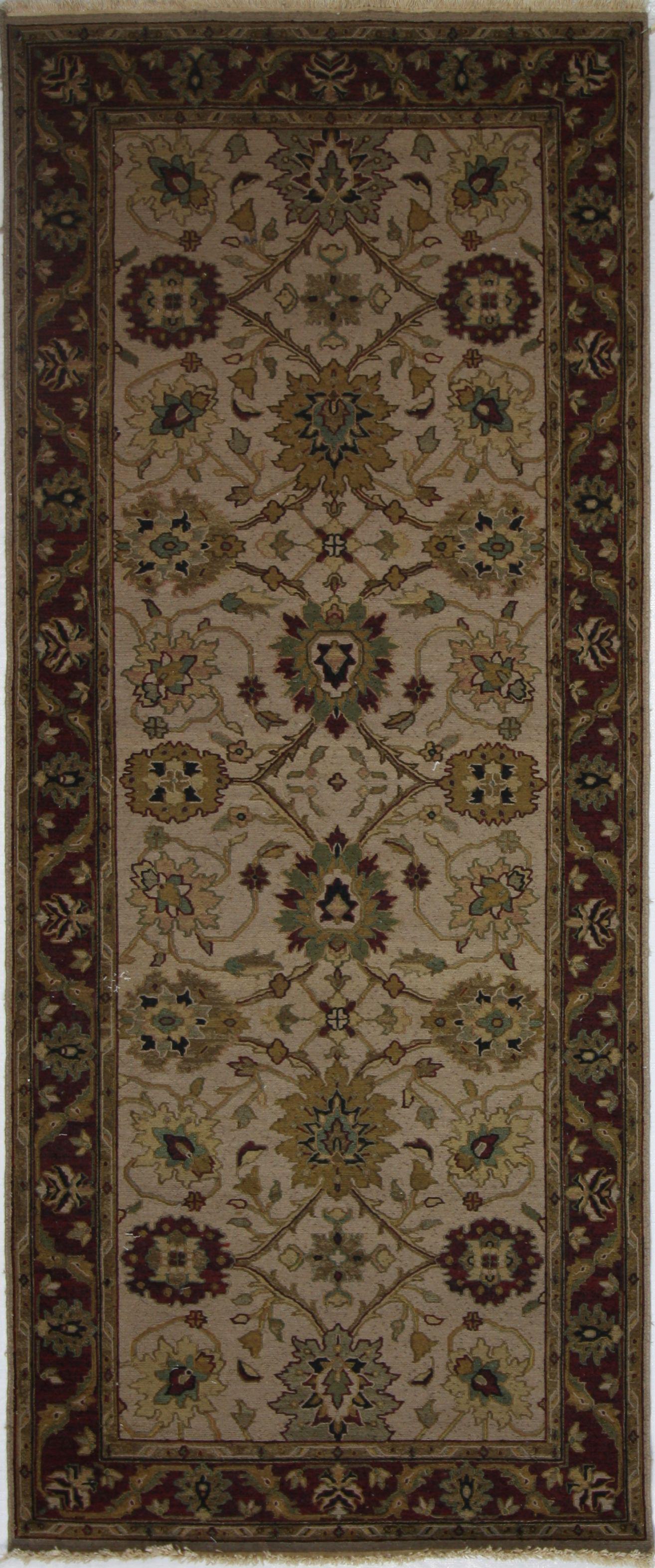 Hand Made Wool Brown Traditional India Rug 4' x 9'9"