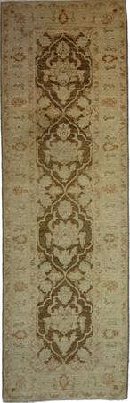 Hand Made Wool Brown Lt Traditional Pakistan Rug 2'5" x 7'11"