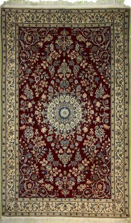 Hand Made Persian Nain Wool 4' x 6'6" Red