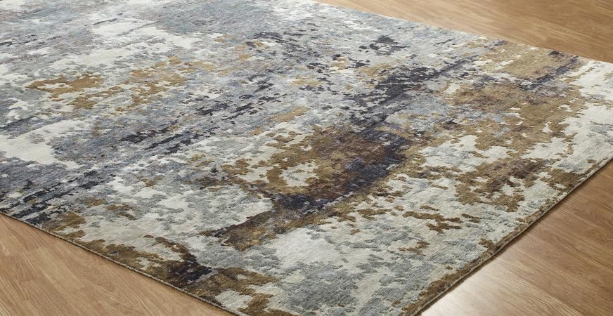 Hand Knotted Art Silk Grey Contemporary India Rug 9'11" x 13'9"