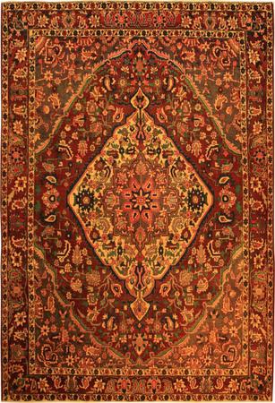 Hand Knotted Persian  Wool 7' x 10'3" Orange Dk