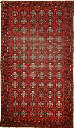 Hand Knotted Afghanistan Wool BOKHARA Red Rug 3'9" x 6'8"