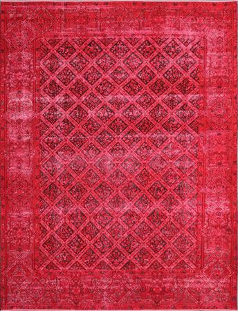 Hand Knotted Persian Wool Kerman Pink Rug 9'5" x 12'10"