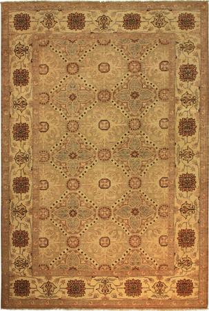 Hand Knotted Wool Beige Transitional Pakistan Rug 6' x 8'8"
