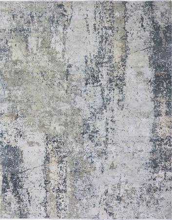 Hand Knotted India Wool Modern Grey Rug 12' x 14'9"