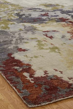 Hand Knotted WOOL & VISCOSE Beige Contemporary India Rug 9' x 11'11"