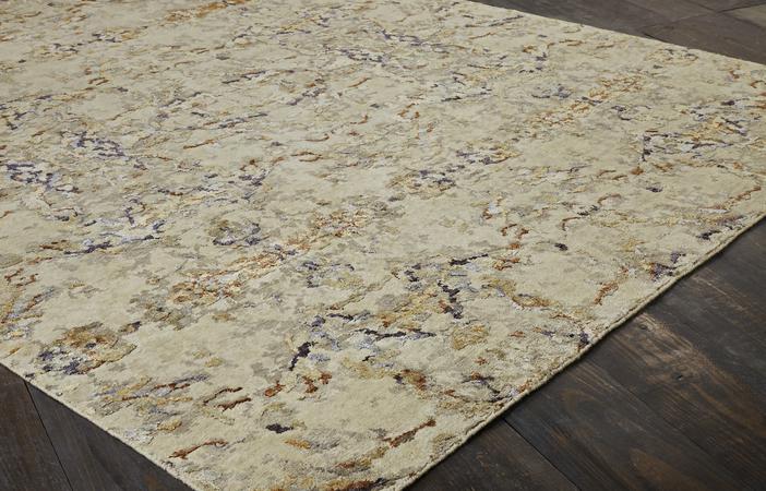 Hand Knotted WOOL & VISCOSE Beige Transitional India Rug 9' x 11'10"