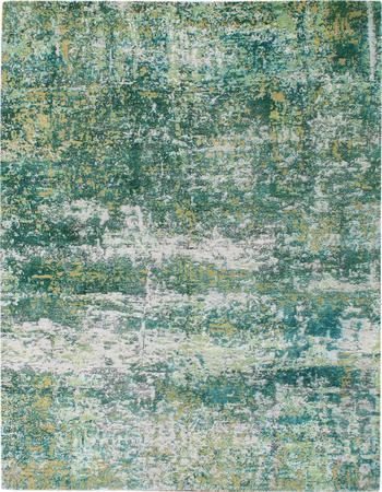 Hand Knotted India Wool Modern Green Rug 8' x 9'5"