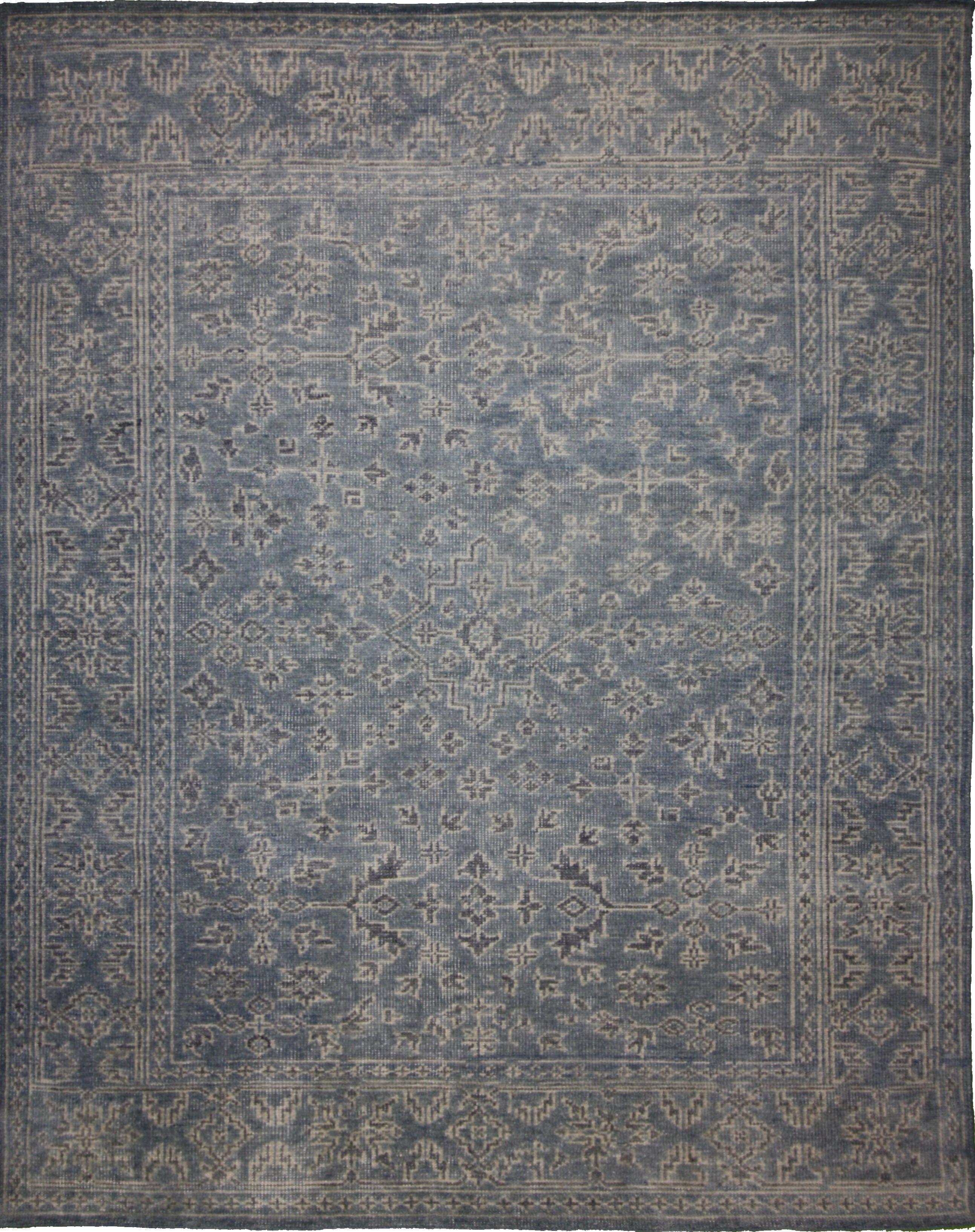 Hand Knotted Wool Gray Transitional India Rug 8' x 10'2"