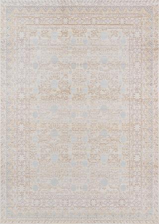 Machine Made Synthetic Blue Transitional Turkey Rug 5'3" x 7'3"