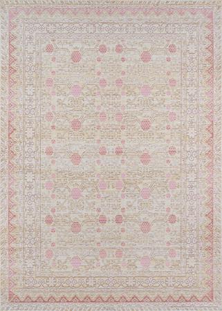 Machine Made Synthetic Pink Transitional Turkey Rug 5'3" x 7'3"