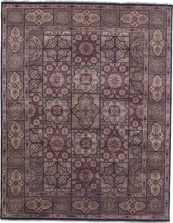 Hand Knotted India Wool Indian Brown Rug 8' x 10'