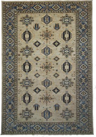 Hand Knotted Pakistan Wool Indo Beige Rug 6'10" x 10'