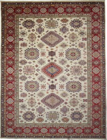 Hand Knotted Pakistan Wool Indo Ivory Rug 8'11