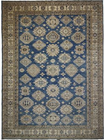 Hand Knotted Pakistan Wool Indo Blue Rug 8'10