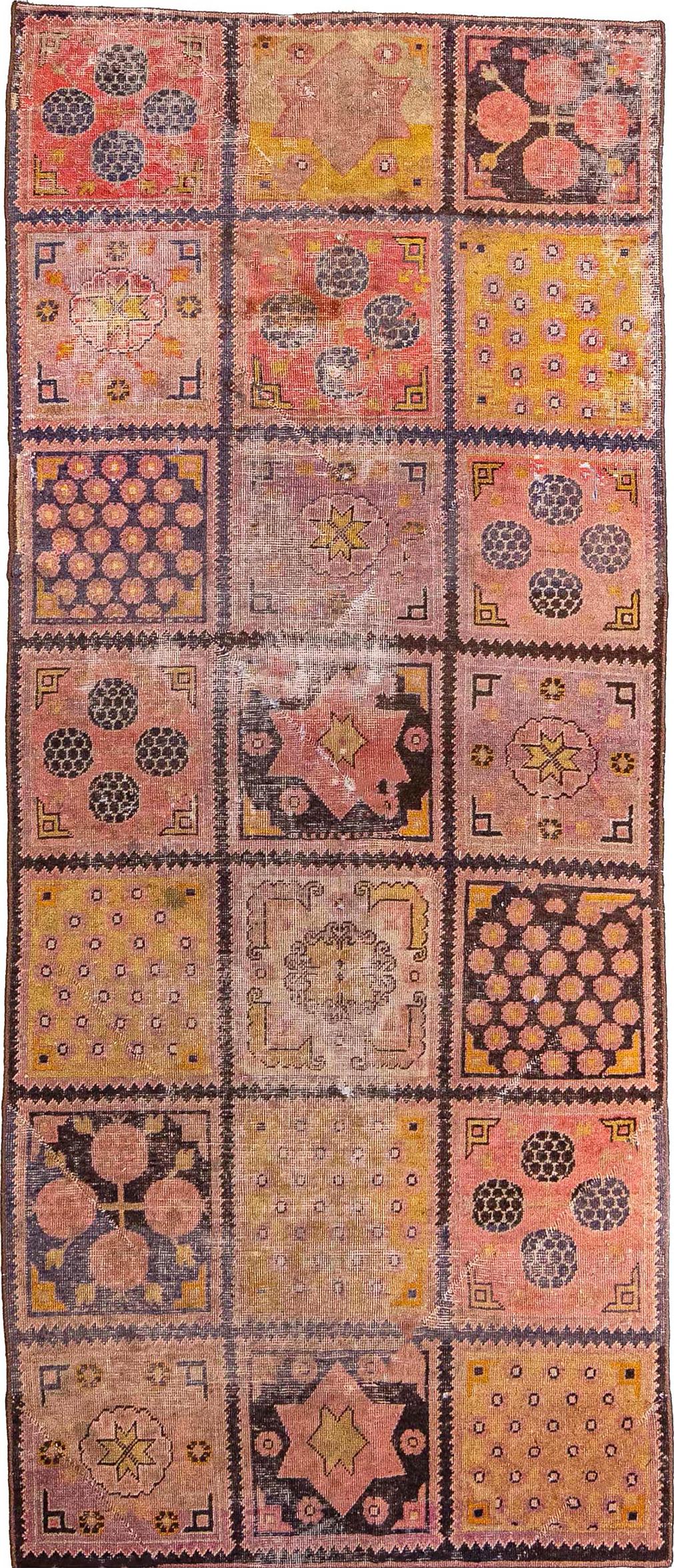Antique Yarkand Coral 3'9" x 8'8"