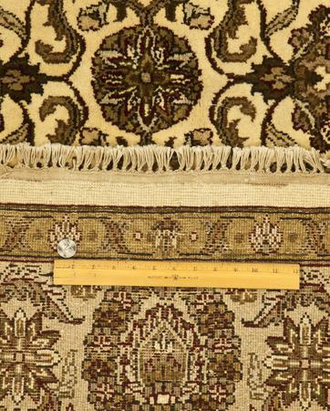 Hand Knotted India Agra Wool 100% 5'11" x 9'2" Ivory Beige