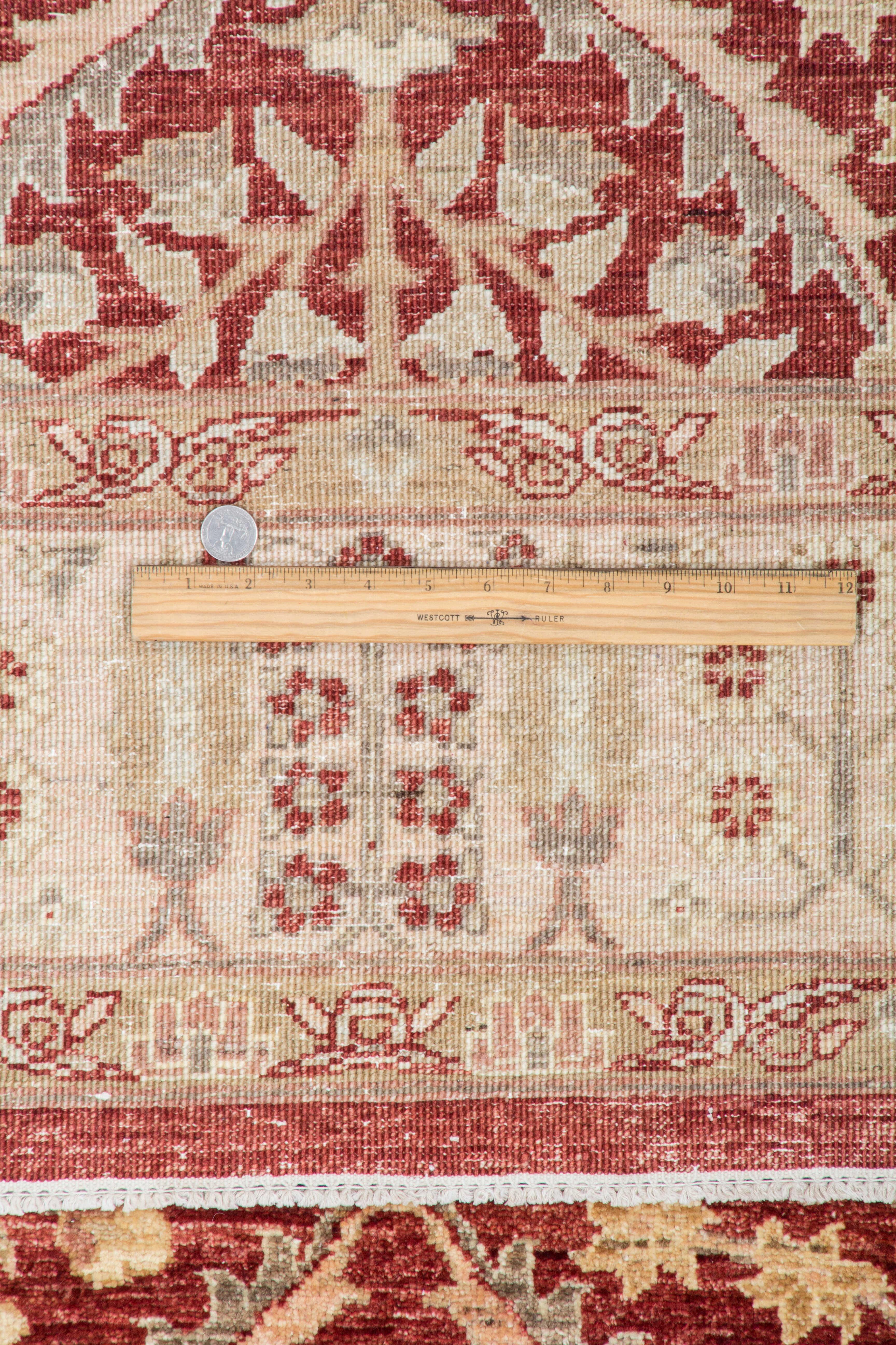 Hand Knotted Pakistan Sultanabad Wool 100% 6'3" x 9'3" Red