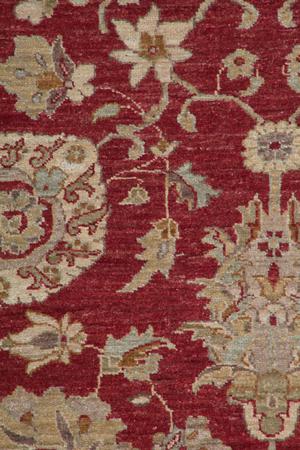 Hand Knotted Afghanistan Fable Wool 100% 8'9" x 11'6" Red Brown