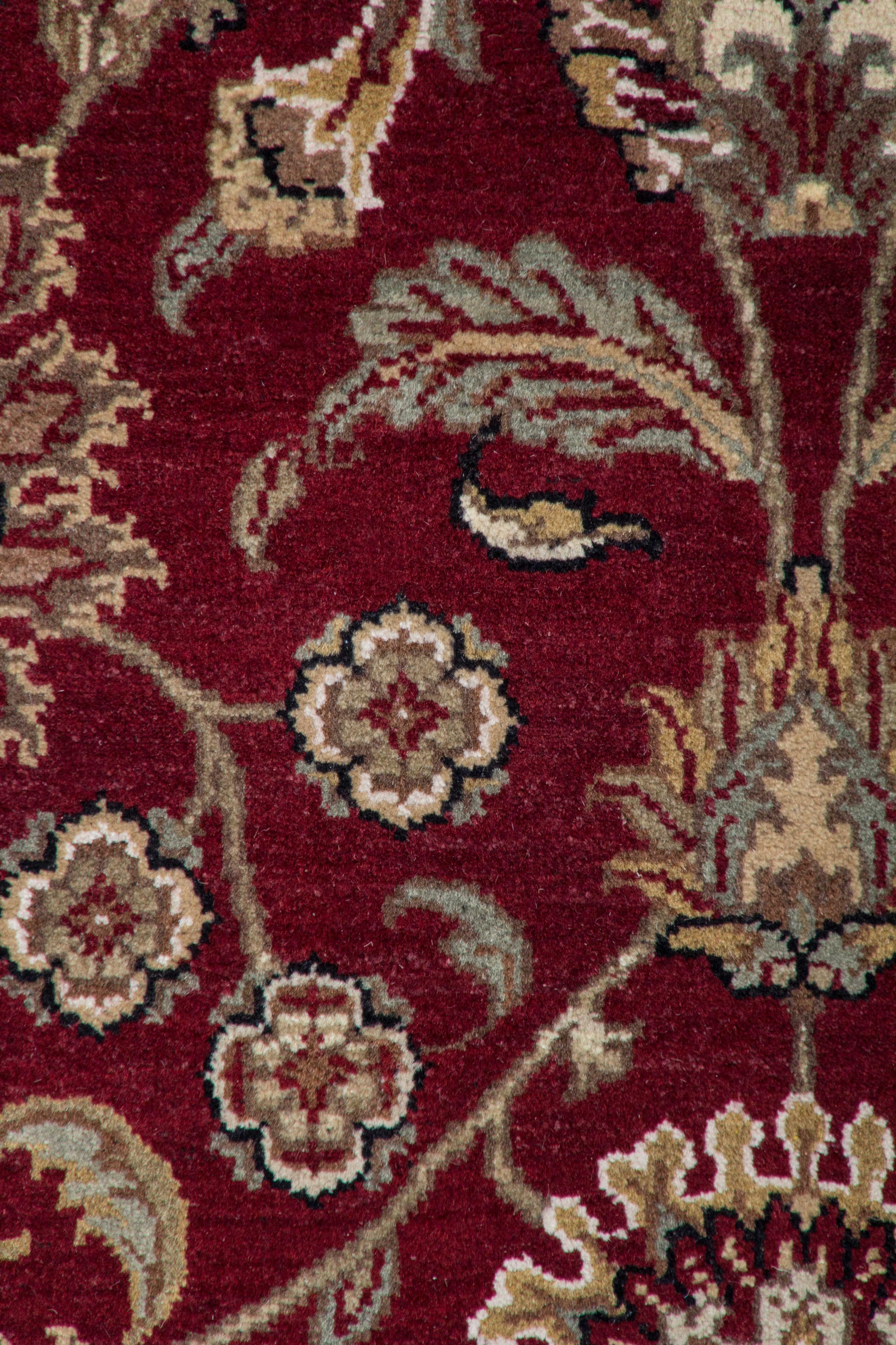 Hand Knotted India Sultanabad Wool 100% 9'1''x11'10'' Red