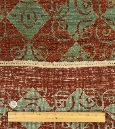 Hand Knotted India Contemporary Wool 100% 8' x 10'3" Red Teal