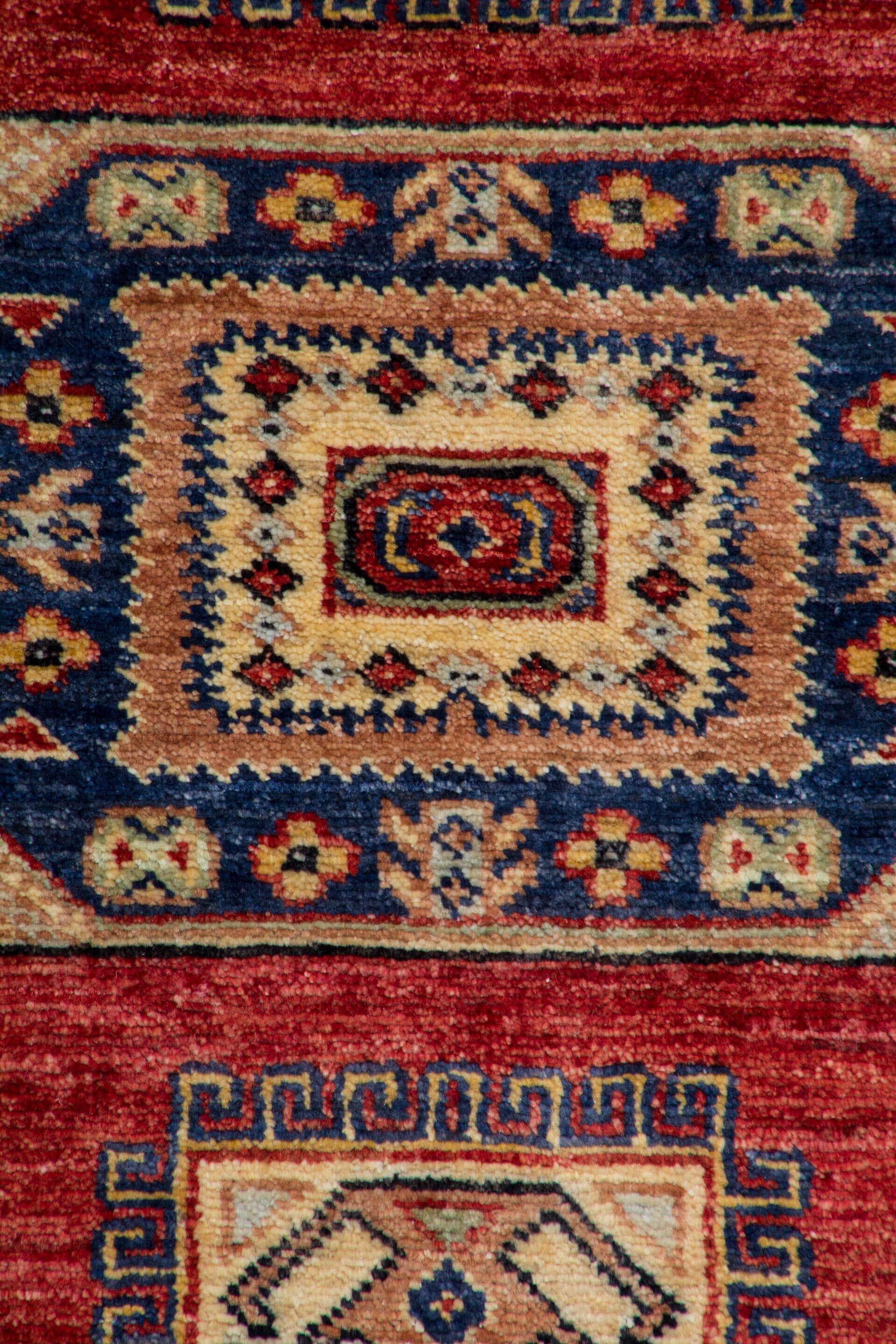 Hand Knotted Afghanistan Kazak Wool 100% 3'3" x 5' Red