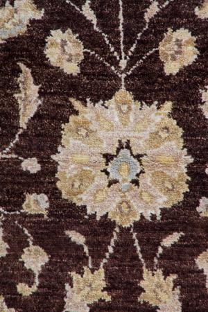 Hand Knotted Pakistan Oushak Wool 100% 4' x 6'2" Chocolate