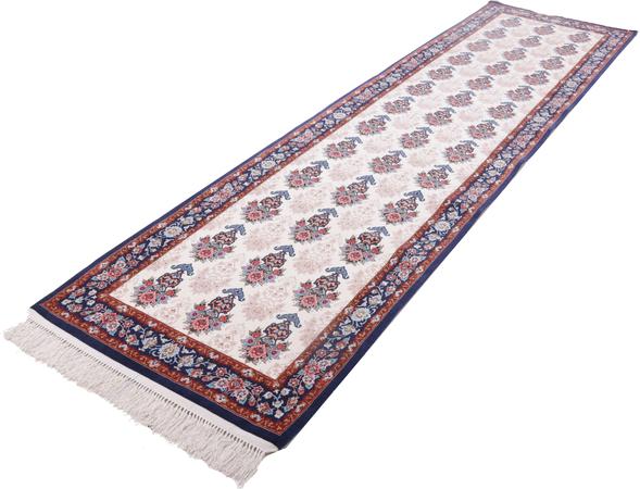 Hand Knotted Iran Isfahan Silk/Wool 2'7" x 10'3" Ivory