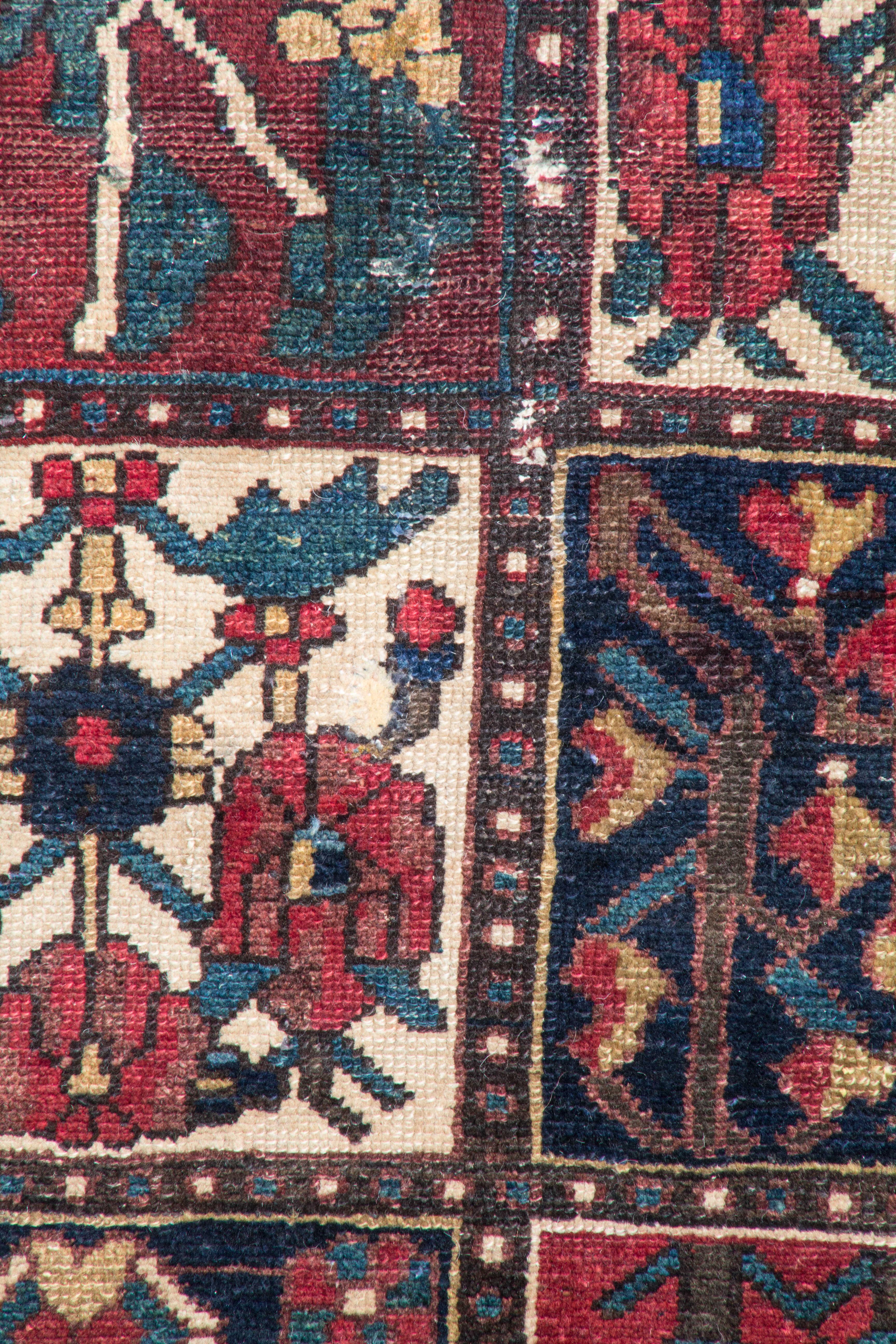 Hand Knotted Iran Bakhtiari Wool 100% 4'11" x 8'2" Multi