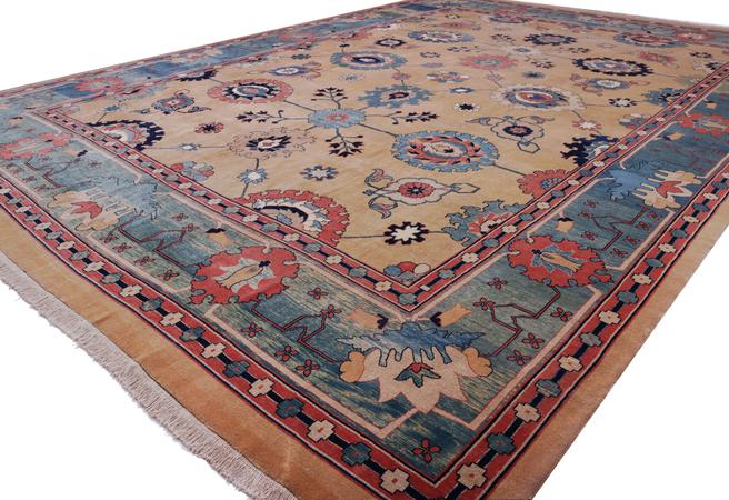 Hand Knotted Iran Sultanabad Wool 100% 13'5" x 18'5" Gold