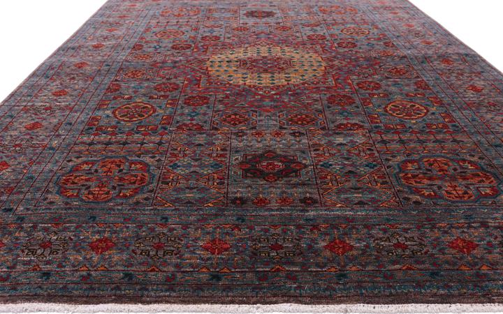 Hand Made Pakistan Mamluk Wool 4' x 5'8" Blue