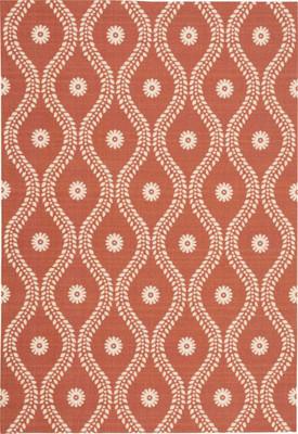 Nourison Home-Garden RS085 Orange-Rust Rectangle 4'4" X 6'3"