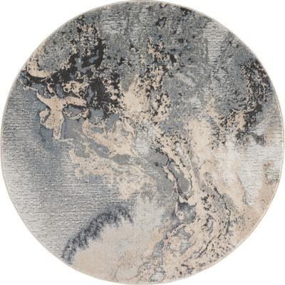 Nourison Maxell MAE08 Gray-Silver Round 5'3